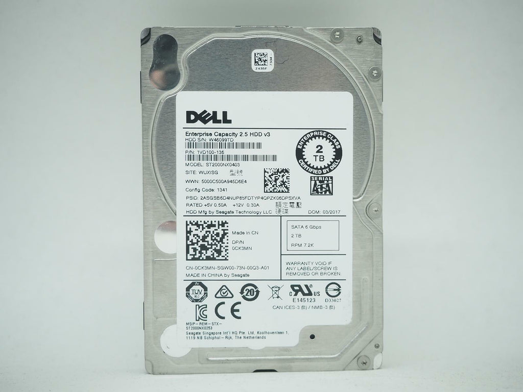 DELL 2TB 2.5" SAS HDD Hard Drive Tested, Wiped -ST2000NX0403