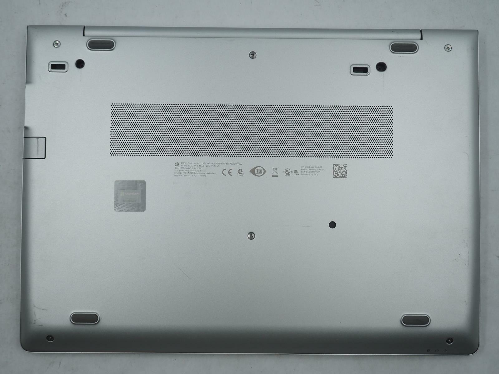 HP ELITEBOOK 840 G6 14" Intel Core i5-8365U 1.60GHz 32GB RAM 256GB NVMe