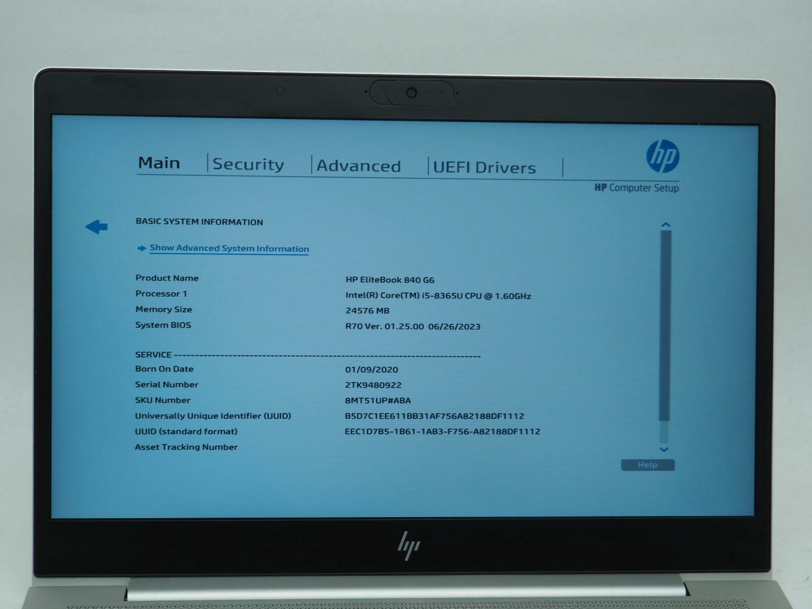 HP ELITEBOOK 840 G6 14" Intel Core i5-8365U 1.60GHz 24GB RAM 1TB SSD