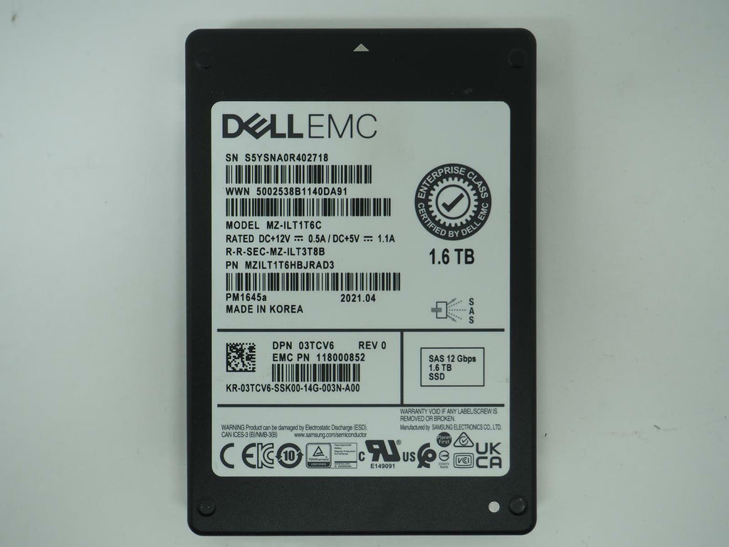 DELL EMC 1.6TB 2.5" SAS Enterprise SSD *Please Read* Tested, Wiped -MZ-ILT1T6C