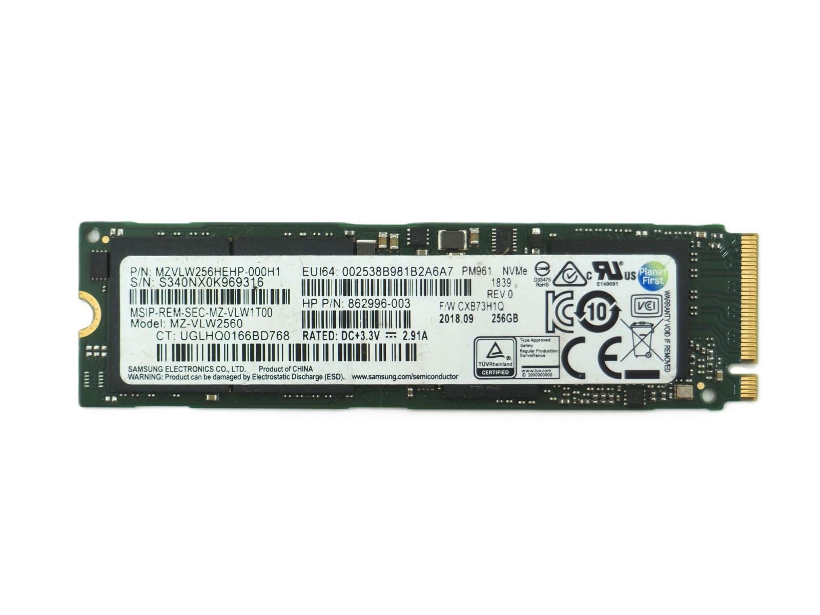 Samsung 256GB M.2 NVMe Internal Laptop SSD Tested, Wiped - MZ-VLW2560