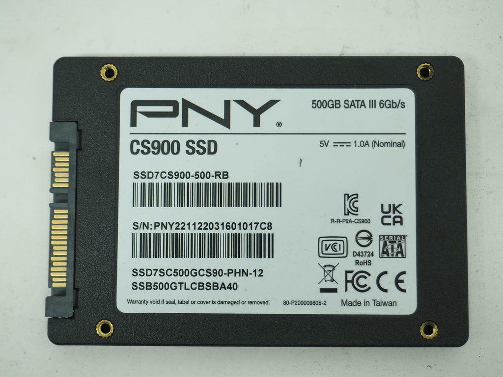 PNY 500GB 2.5" SATA SSD Tested, Wiped - SSD7CS-500-RB