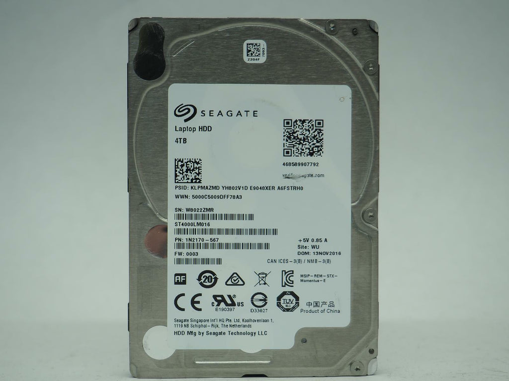 Seagate 4TB 2.5" SATA HDD Tested, Wiped - ST4000LM016