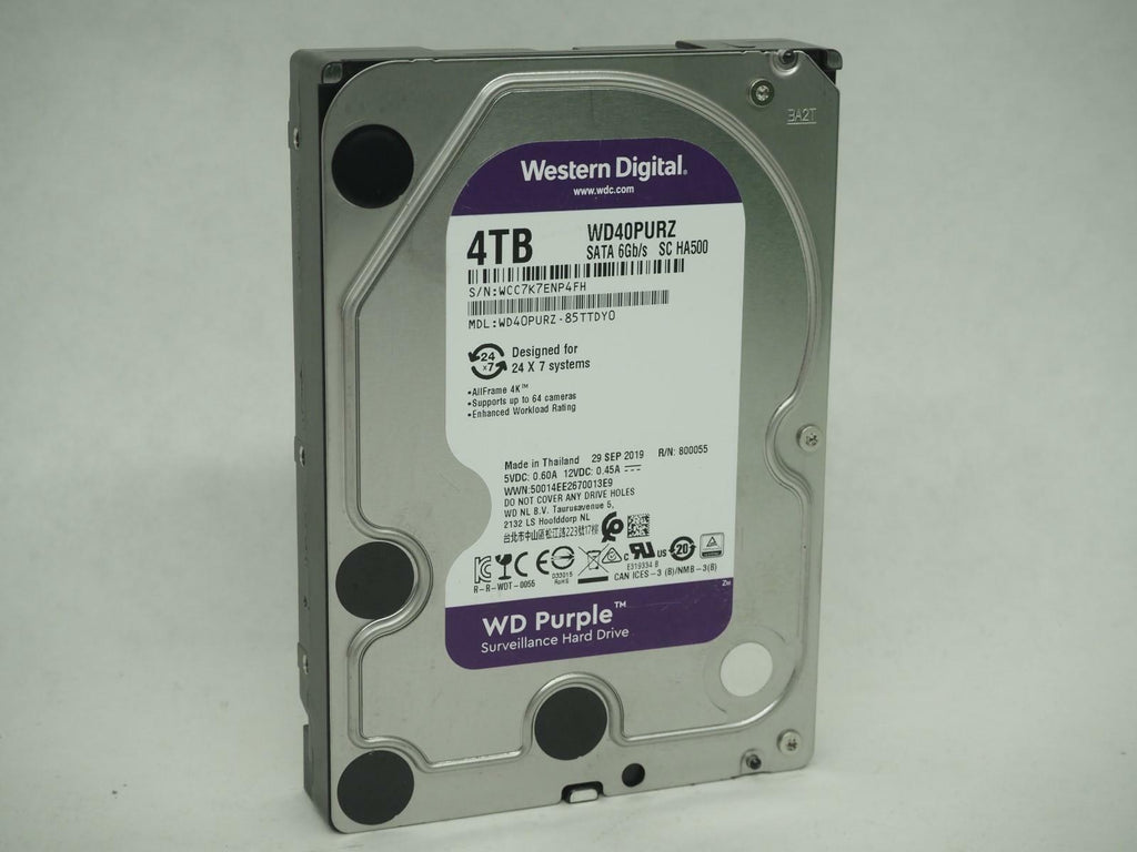 Western Digital WD Purple 4TB 3.5" SATA Desktop HDD Tested, Wiped - WD40PURZ