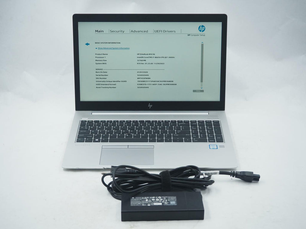 HP ELITEBOOK 850 G6 15.5" Intel Core i7-8665U 1.90GHz 32GB RAM 1TB NVMe