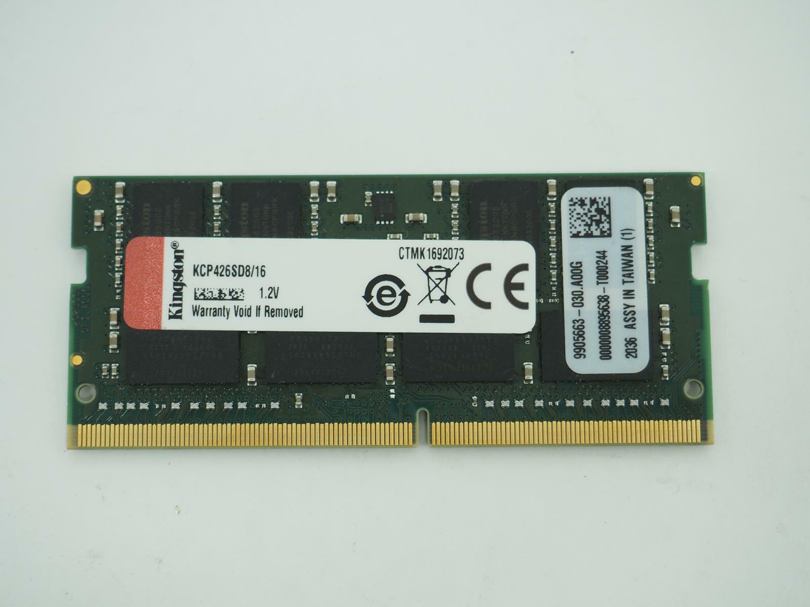 KINGSTON 16GB PC4-2666V Laptop Ram / SO-DIMM Memory - KCP426SD8/16